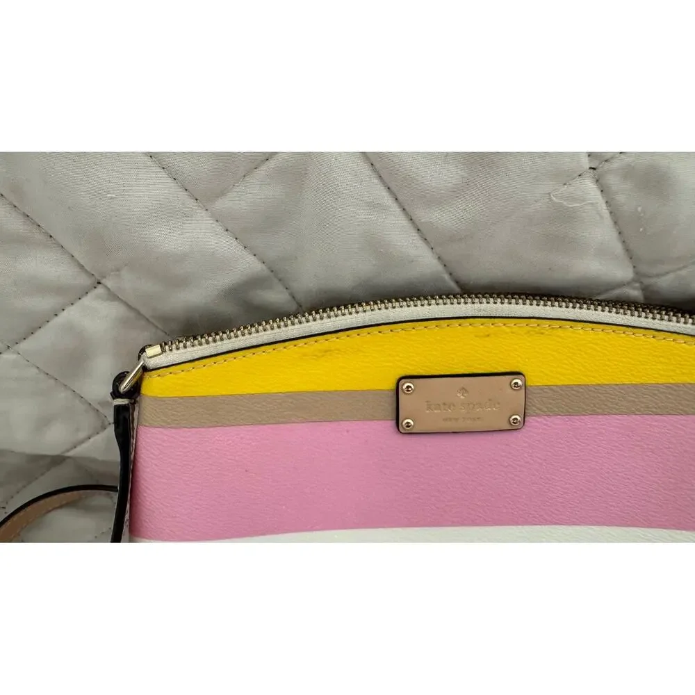 Kate Spade Dune Stripe Millie Grove Street Leather Crossbody Bag
